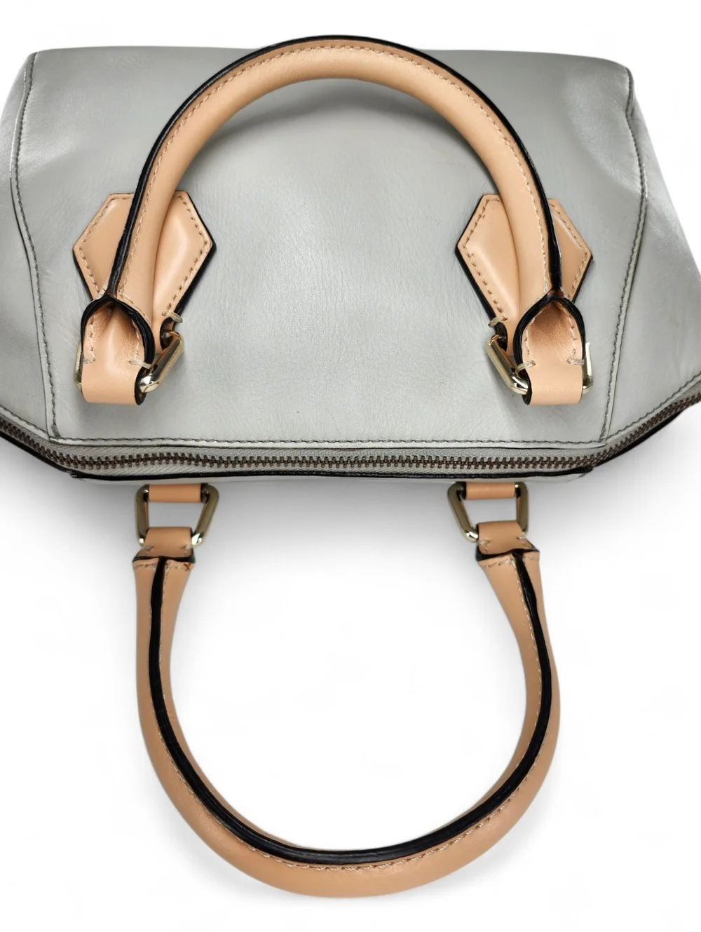 Kate Spade Parnell Street Mini Pippa Magnolia Light Smoke Grey & Tan Satchel